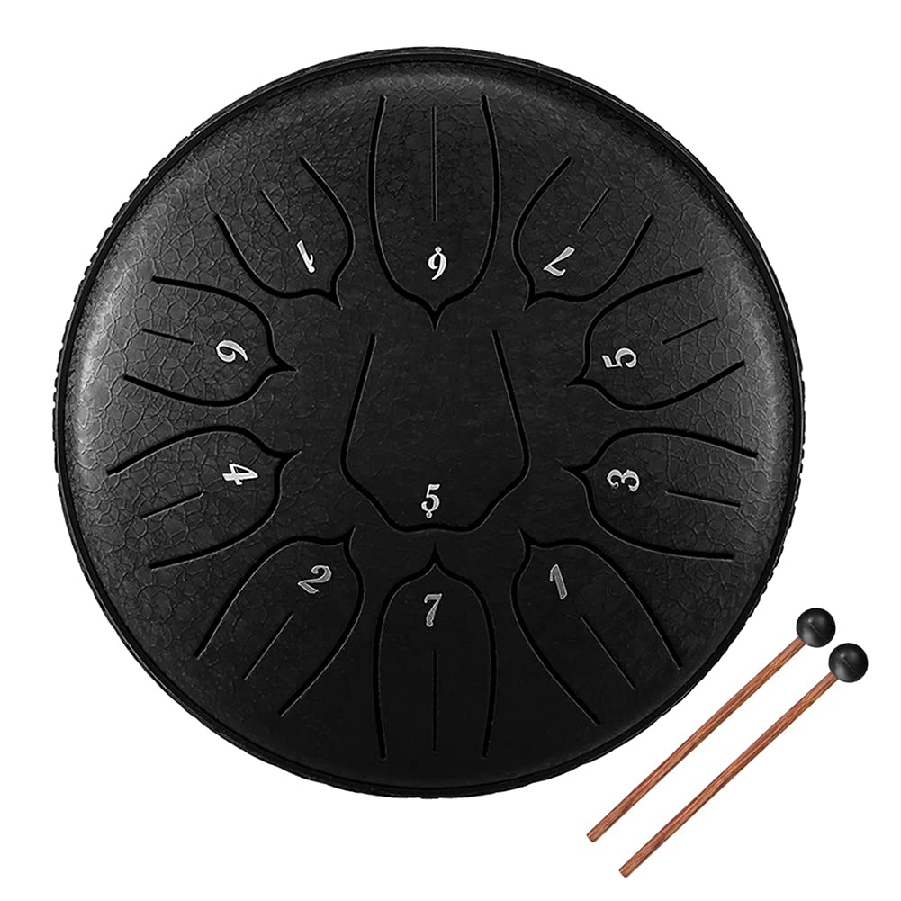 6 inch 11-Tone Steel Tongue Drum | with Drumsticks
